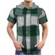 thumbnail image 1 of Camisas de Manga Larga para los Hombres con Capucha Botón Cuadrado Blusa Casual, Hombre de Manga Corta Botón Abajo Camisas, 1 of 5