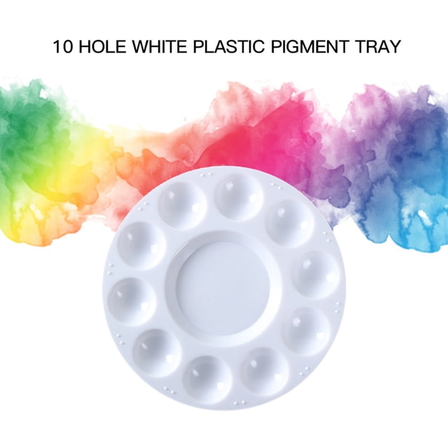 Bandeja de pintura de forma redonda de paleta de plástico blanco para sujetar y yeacher Paleta