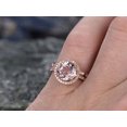 thumbnail image 3 of HeartsAndYou 3ct Natural Peach Morganite Halo Bridal Set Engagement Ring 14k SOLID Rose Gold, 3 of 9