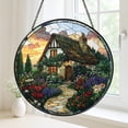 thumbnail image 3 of Country Cottage Window Hanging, Stained Glass Style Home Decor, 3 of 4