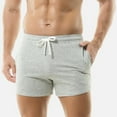 thumbnail image 2 of Mlzmgr Mens Cotton Shorts with Pockets Drawstring Elastic Waist Shorts Slim Fitted Summer Workout Gym Running Shorts, 2 of 4