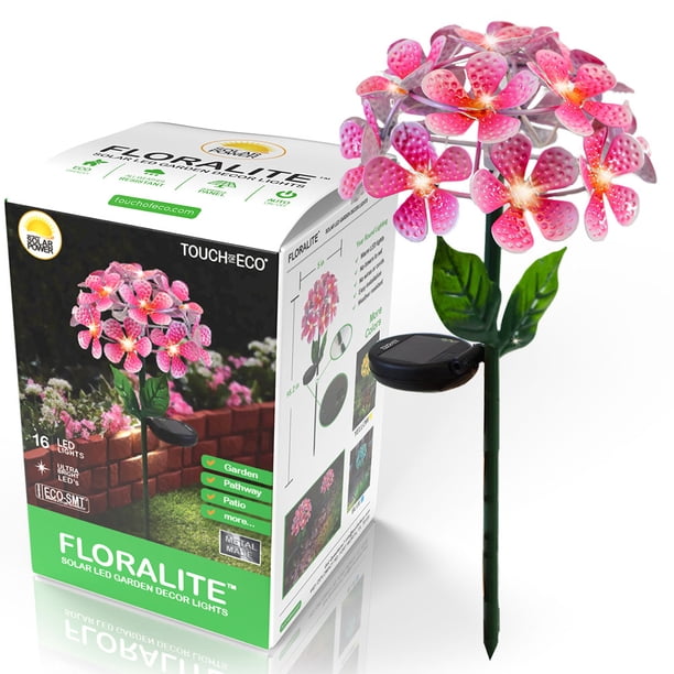 solar metal flower stake light