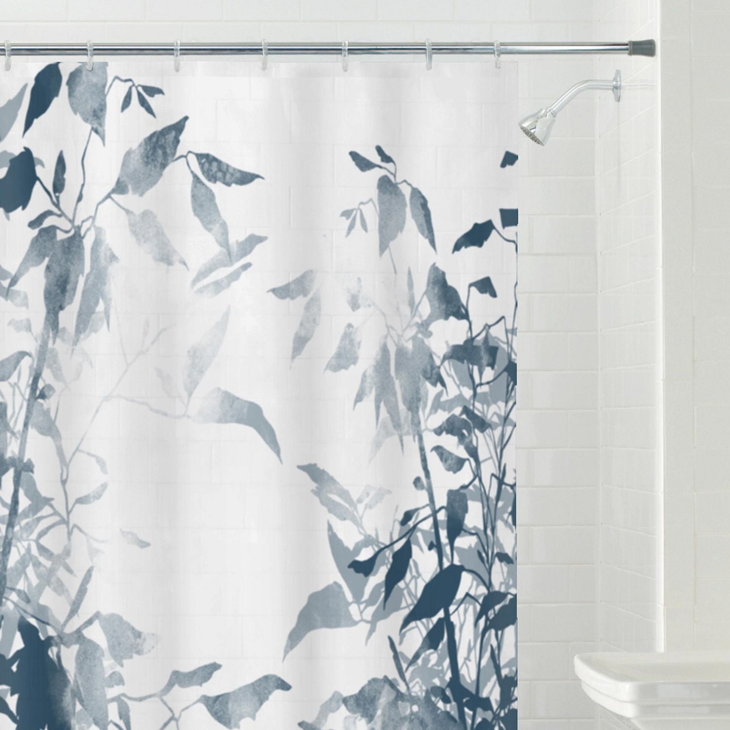 Mainstays Sun Print Medium Weight PEVA Shower Curtain, 70 Inches by 72 Inches, Blue, Sun Print PEVA Shower Curtain