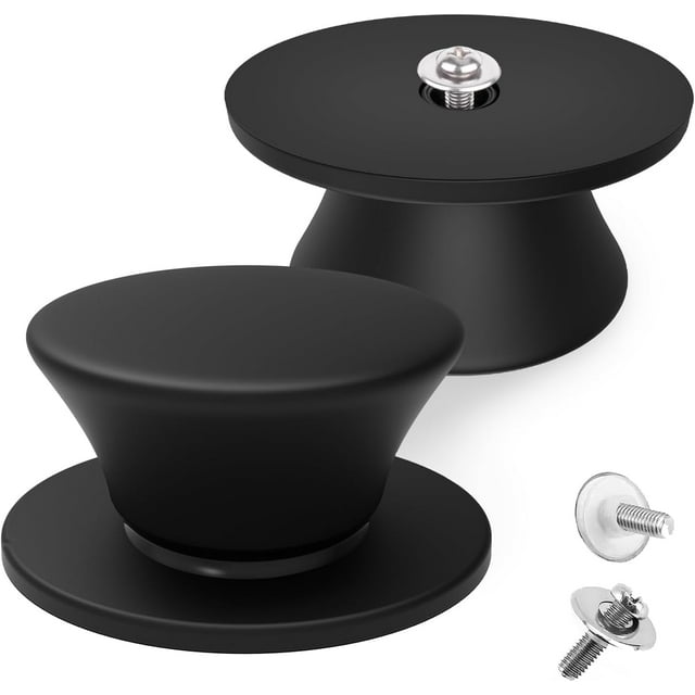 Baomifa-bouton de Remplacement pour Couvercle de Casserole en Silicone Universel, Poignées de Maintien Résistantes à la Chaleur, Bouton Antidérapant Doux pour Mijoteuses, Poêles et Ustensiles de Cuisine (2 Pack Noir)