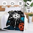 thumbnail image 6 of Soccer Throw Blanket Reversible Sprots Soccer Pattern Blanket for Soccer Fans Teens Boys Kids, Cozy Warm Soft Blanket for All Seasons, Plush Fleece Blanket Sofa Couch Bed 60" X 80", 6 of 6