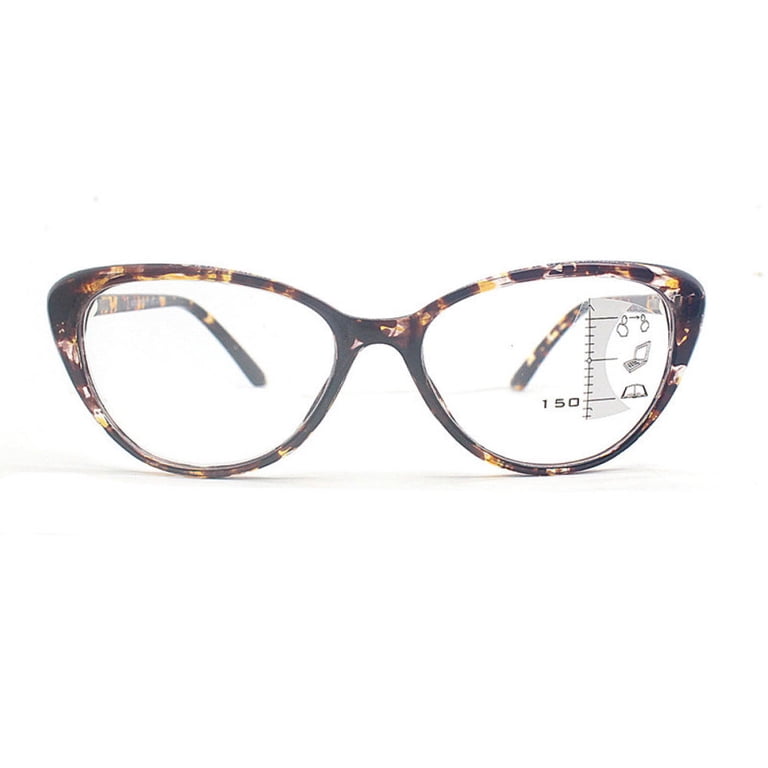Tortoiseshell Progressive  Reading Glasses - 2.00 Strength / Blue Light Blocking Cat Eye Retro Progressive Multi-focus  main image 4