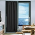 thumbnail image 4 of JeashCHAT Door Curtain Panel, French Door Curtains Blackout Thermal Insulated Curtain for Window Living Room Patio Doorways, Heavy-Duty Solid Color Rod Pocket Window Treatments, 40"x25", Black, 4 of 8