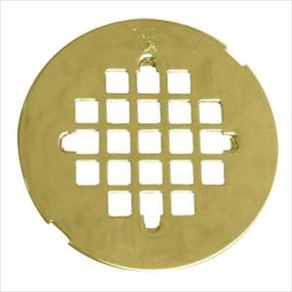 Westbrass D319-25-01 4-1/4" Brass Snap-In Shower Strainer Grid Drain Cover, Polished Brass (25-Pack)
