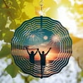 thumbnail image 3 of Metal Hanging Wind Spinners with Concentric Wave Design - Elegant Wind Chimes for Yard and Garden Decor Perfect for Outdoor Serenity, 3 of 6
