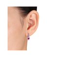 thumbnail image 3 of 1.90 CARAT (CTW) Lab Created Ruby & Created White Sapphire Coeur Boucles d'oreilles en argent sterling, 3 of 4