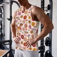 thumbnail image 5 of Fuzoiu Fall 70s Groovy Hippie Print Men's Workout Tank Tops,Sleeveless Gym Shirt Quick Dry,Fitness Bodybuilding T-Shirt,Muscle Athletic Workout Tee-Large, 5 of 7