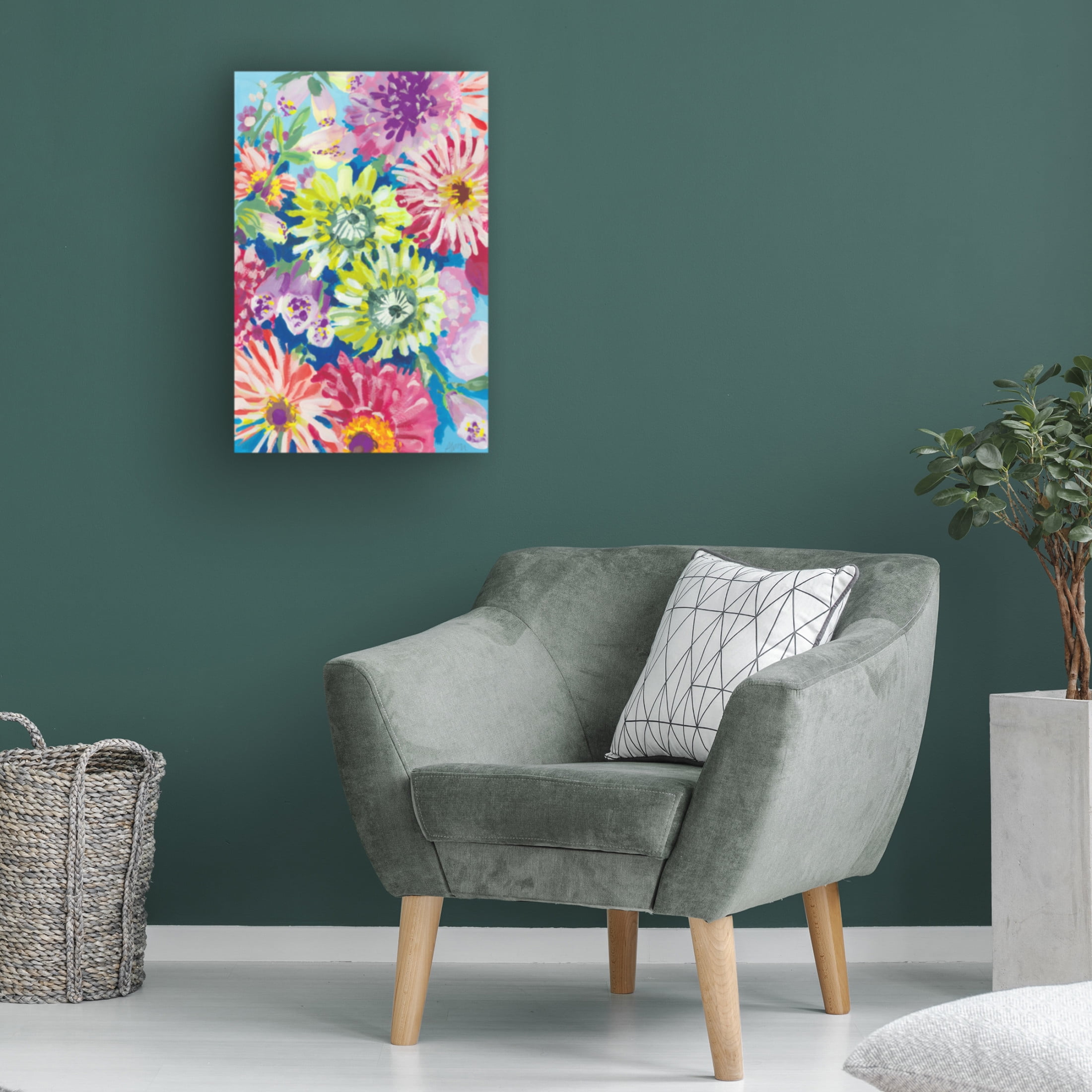 Trademark Fine Art Ania Zwara Lime Asters Canvas Wall Art