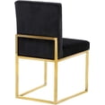 thumbnail image 3 of Meridian Furniture Collection Giselle Chaise de Salle à Manger Moderne Rembourrée en Velours, Noire (Ensemble de 2), 3 of 5