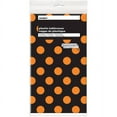 thumbnail image 2 of Unique Orange and Black Polka Dot Halloween Plastic Tablecloth, 54" x 108", 2 of 2