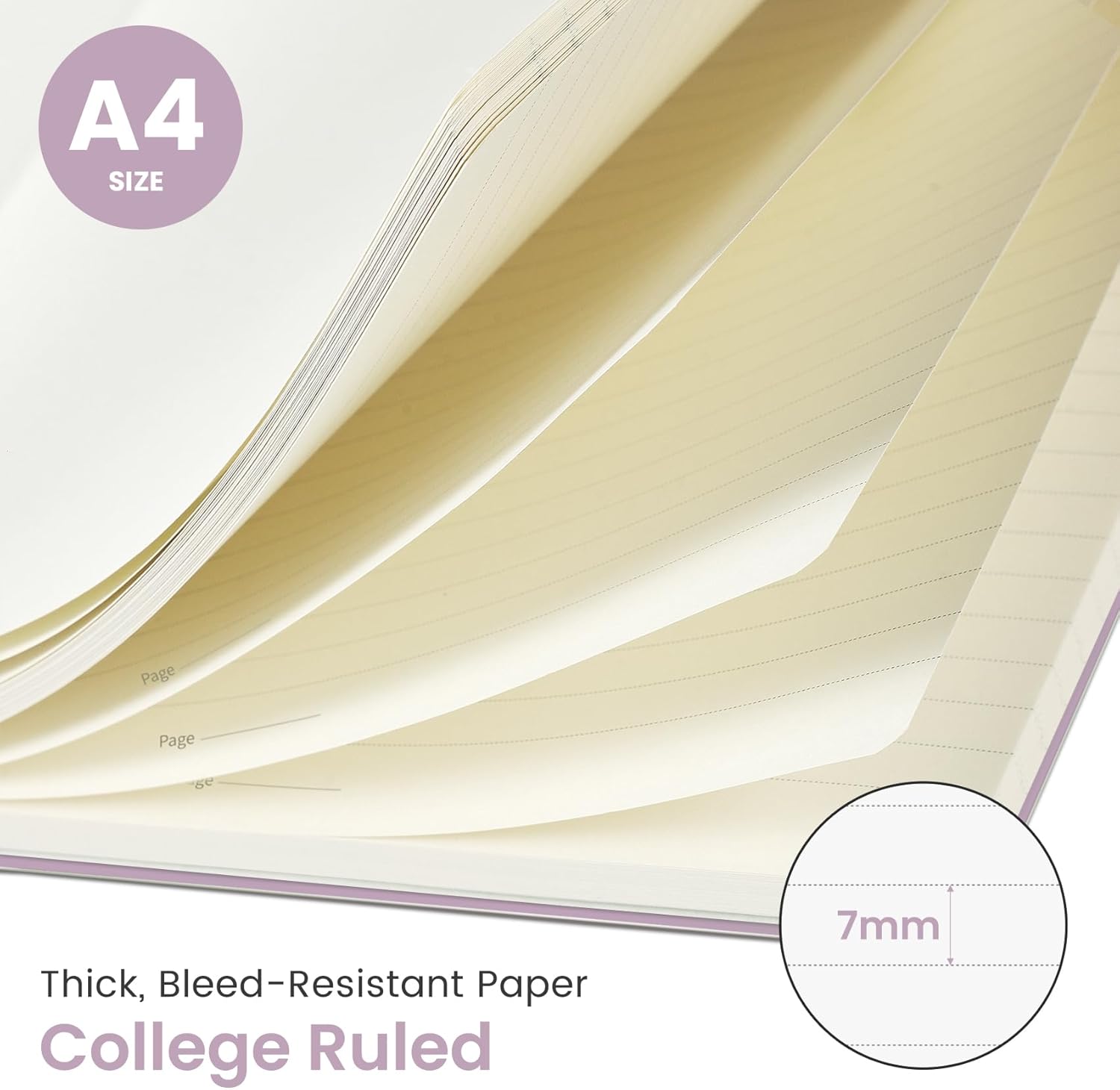 Spiral Lined Notebook, Notebooks for Work, Large  Journal for Women & Men, College Ruled Journaling Notebook for Writing, Plastic Cover Spiral Journal