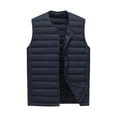 thumbnail image 2 of Xdegoge Mens Lightweight Puffer Vest Collarless Quilted Sleeveless Down Alternative Jacket with Snap Buttons and Pockets Casual Fall Winter Warm Outerwear, 2 of 5