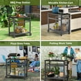 thumbnail image 5 of TORVA Portable BBQ Grill Cart - Outdoor Prep Table with Stainless Steel Top & 2-Tier Storage | Heavy-Duty HDPE Base for Patio, Camping & Backyard Use,Gray, 5 of 7
