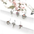 thumbnail image 4 of 12-Pack 20G Dangle Nose Rings for Women - Surgical Steel L Shape Nose Studs with Cute Flower, Butterfly, Heart, Evil Eye, Opal & CZ Charms - Trendy Dangling Nose Piercing Jewelry, 4 of 5