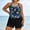 Navy, variant on Women's Plus Size Tropical One‑Piece Boyleg Swimsuit, Scoop Neck Tummy Control Guard Bathing Suit, Full Coverage Swimwear for Beach Pool
