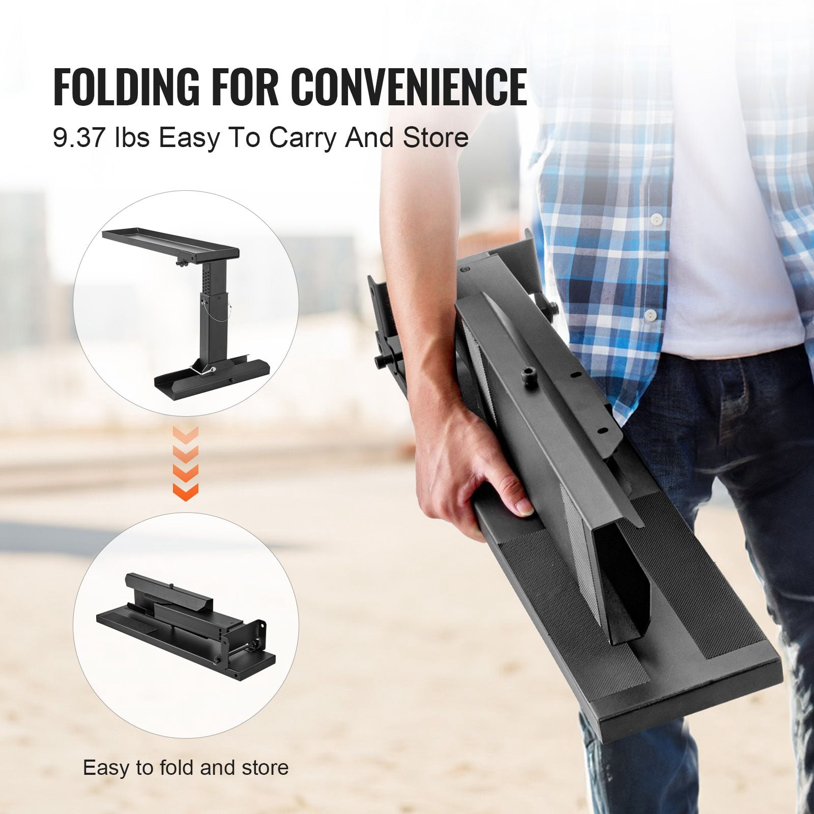 Ladder Levler, Support Surface, Steel Ladder Leveling Tool, Folding Pitch Hopper, Stair Ladder Stabilizer Easy to Use,Extension Ladder Accessories for Uneven Ground 23.4 L x 11.4-18 in H