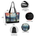 thumbnail image 2 of FORMRS Canvas Laptop Tote Bag for Women with 15.6" Computer Compartments Shoulder Handbag, Floral Mountain, 2 of 7