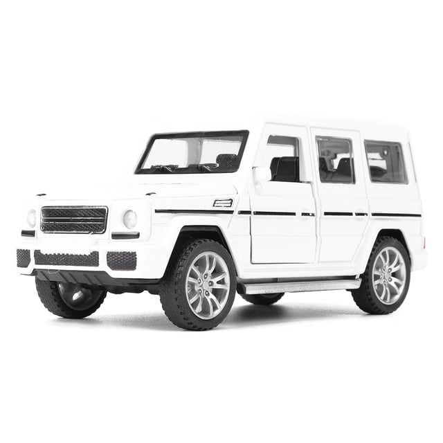 Coche todoterreno de aleación 1/32 para niños, juguete con luz y sonido (blanco)