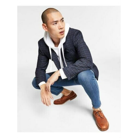 Bar III Men's Slim-Fit Plaid Blazer Sport Coat 36 Regular