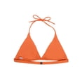 thumbnail image 4 of Women Summer Bikini Top, Solid Color Padded Wire Free Halter Bra, Triangle Back Buckles Swimsuit Tops, 4 of 7