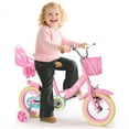 thumbnail image 4 of XJD 12 inch Kids Girls Bike for Ages 2-4 Years Child with Handbrake 12" Children Bicycle with Training Wheels Basket Toddler Cycle Bikes Pink, 4 of 11
