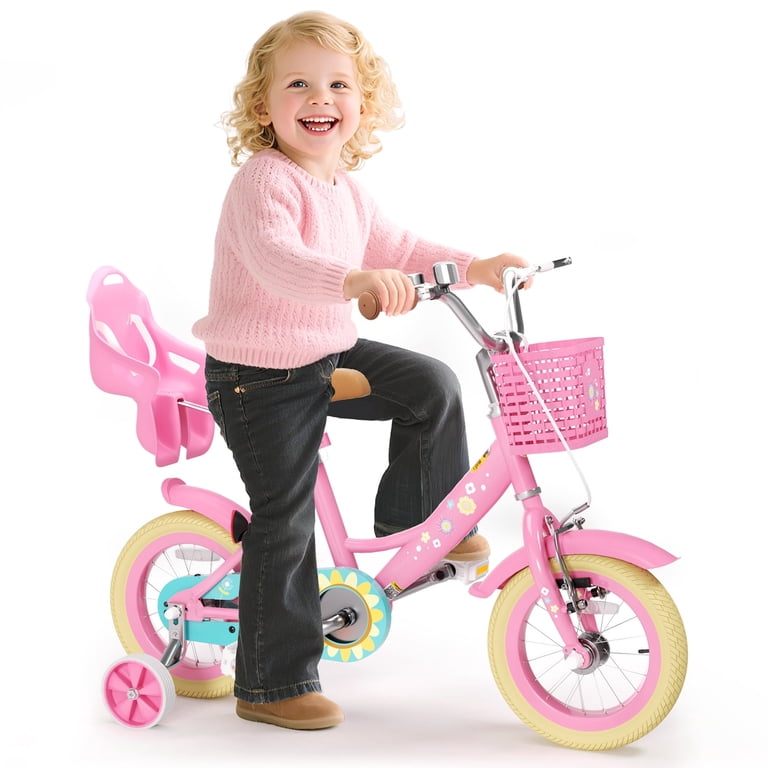 XJD キッズバイク 12インチ XJD Girls Bike 12 inch Pink for Ages 2-4 with Training Wheel