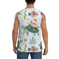 thumbnail image 4 of Lsque Turtle and Sea Life Print Men's Cotton Blend Sleeveless Muscle Shirts (S-3XL)- Moisture Wicking, Odor Protection, UPF 30+,Medium, 4 of 8