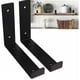 thumbnail image 1 of 2 Piezas Soportes de Estante Negros 25 cm - Soporte de Pared de Garaje de Servicio Pesado Soporte Flotante Industrial, Decoración de Pared de Metal para Muebles de Bricolaje, Soporte de Fijación con, 1 of 5