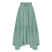 Drses‌‌ ‌Women's Renaissance Maxi Skirt - Elastic High Waist Flowy A-Line Long Skirt