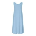 thumbnail image 4 of SHTXOZHI Summer Dresses for Women Sleeveless A-Line Side Slit Beach Casual Long Sundresses, 4 of 7