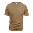thumbnail image 6 of Men’s Short Sleeve V Neck Solid Color Textured T-Shirt Casual Fashion Top, 6 of 7