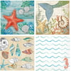 20 Count 3-Ply Paper Cocktail Napkins, Set of 4, Starfish, Beach, Mermaid and Shell