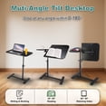 thumbnail image 3 of RICHYOUNG 24"Overbed Beside Table with Hidden Wheels,Angel & Height Adjustable Laptop Stand for Bed Sofa(Black), 3 of 10