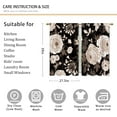 thumbnail image 2 of Black Gold Floral Rose Kitchen Curtains Rustic Flower Bathroom Curtains Window Treatment Drapes Tier Botanical Plant Country Vintage Boho Cafe Small Bedroom Short Curtain 2 Panels 27.5x39 Inch, 2 of 6