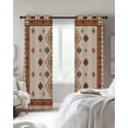 thumbnail image 2 of Boho Geometric Blackout Curtains 90 Inch Length 2 Panels Set for Living Room Bedroom, Country Ethnic Nation Abstract Motifs Privacy Window Treatment Thermal Insulated Black Out Drapes 52"x90", 2 of 8