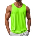 thumbnail image 3 of UPF 50+ Tank Top Men Gym Workout Sleeveless Muscle Shirts Summer Sun Protection Moisture Wicking Shirts Green M, 3 of 9