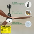 thumbnail image 7 of Ultra Quiet 52" Solid Wood Ceiling Fan with Lights and Remote Control, Reversible Blades, 3-Speed, Dimmable LED Kit, Matte Black, 7 of 7