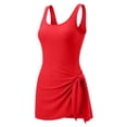 thumbnail image 7 of One Piece Swimdress Swimsuits for Girls with Skirt Tummy Control Swim Dresses with Chest Pad Bathing Suit Swimwear Red 13-14 Years, 7 of 7