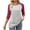 Red, variant on Hueook Womens Tops Button Down Women's Round Neck 3/4 Sleeve Raglan Sleeve Color Blocked T-shirt Top Green 4X