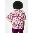 thumbnail image 2 of Roaman's Women's Plus Size Notch-Neck Flutter-Sleeve Blouse, 2 of 3