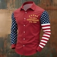 thumbnail image 2 of IWRICH Us Independence Day Long Sleeve Shirts for Men American Flag Polo Shirts Printed Casual Fashion Tees 01-Red XXXL, 2 of 4