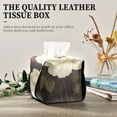 thumbnail image 4 of Vintage White Flowers Tissue Box Cover Leather Square Rectangle Tissue Box Holder for Bathroom Living Room Desk Office Decor, 4 of 7