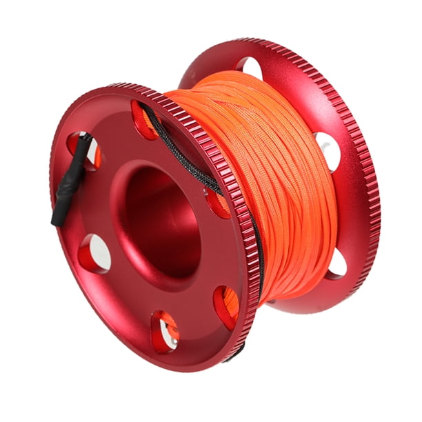 Advancent Carrete de buceo, carrete de dedo, gancho de doble extremo, aluminio, acero inoxidable, naranja, equipo ligero de buceo, línea de Deportes acuáticos Rojo