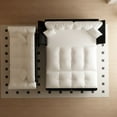 thumbnail image 4 of 74.8" Queen Pull Out Sofa Bed, 3-In-1 Convertible Sleeper Tufted Sofa with 2 Soft Pillows, Multi-Functional Velvet Loveseat Bed (Beige), 4 of 11
