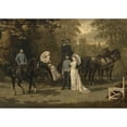 thumbnail image 2 of Carl Schweninger 18x14 Gold Ornate Wood Frame and Double Matted Museum Art Print Titled - The Emperor and Crown Prince Couple in Laxenburg (1881), 2 of 4
