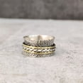 thumbnail image 4 of Filigree Spinner Band, Meditation Ring, 925 Sterling Silver Ring, Spinning Thumb Ring, Two Tone Ring, Fidget Ring, Handmade Jewelry, Christmas Oxidized, Womans Band Ring, Anxiety Ring, Mans Band Gifts, 4 of 6